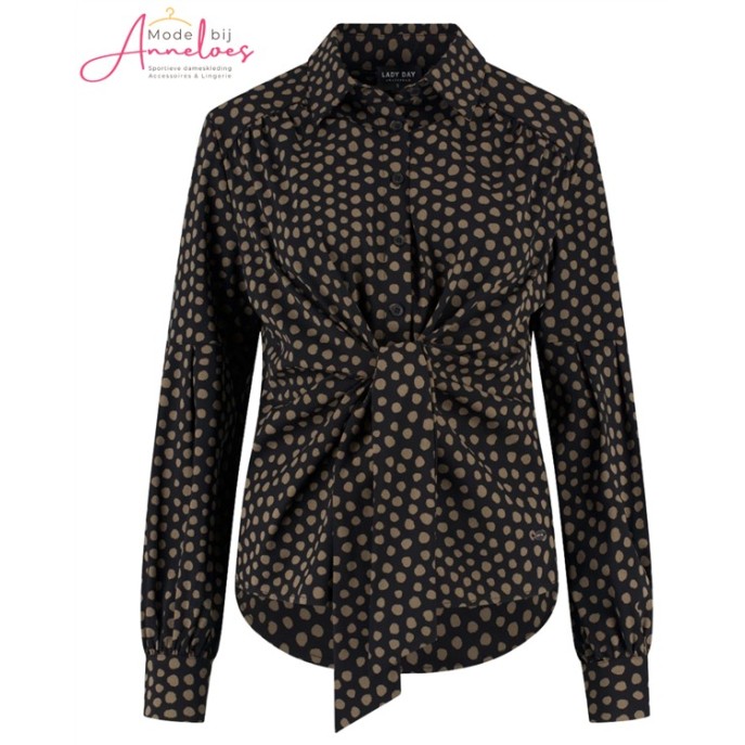 Lady Day Blouse Sterre dots  Zwart
